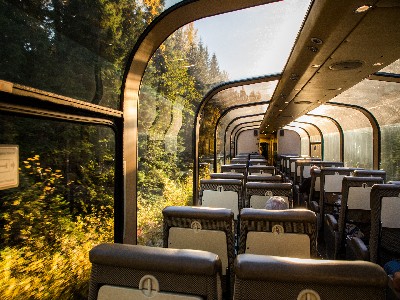 Glass-domed viewing car on VIA Rail