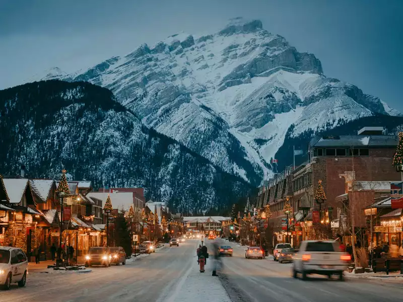 Christmas in the Canadian Rockies Winter Rail Vacations | Banff