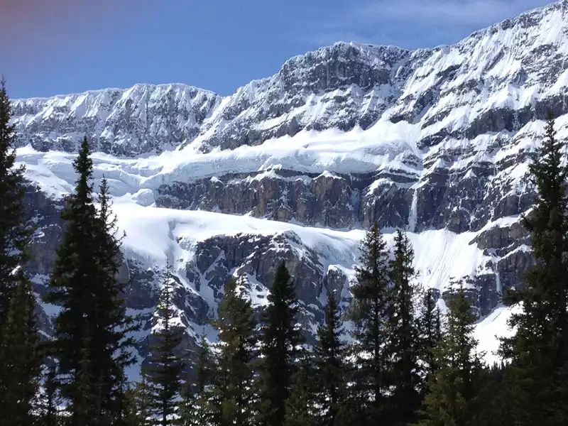Christmas in the Canadian Rockies Winter Rail Vacations | Crowfoot Glacier Icefield Parkway