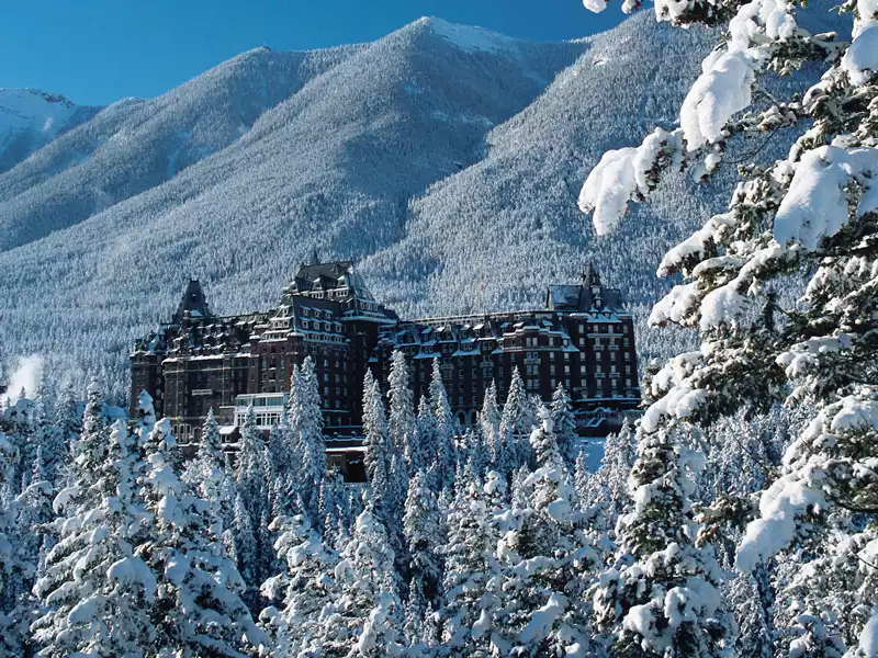 Christmas in the Canadian Rockies Winter Rail Vacations | Fairmont Banff Springs Hotel