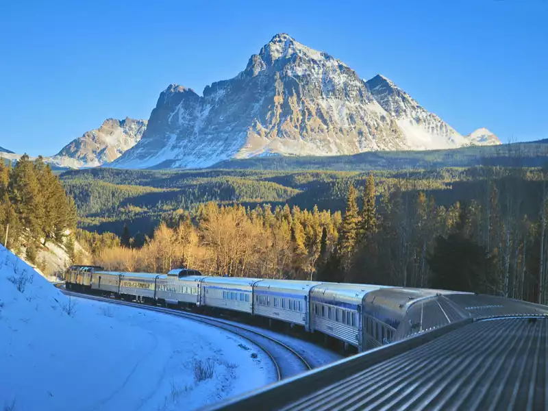 winter train trip through canadian rockies